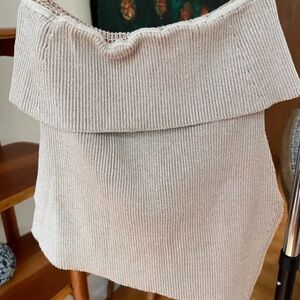 Anthropologie Cream Ribbed Tank Top